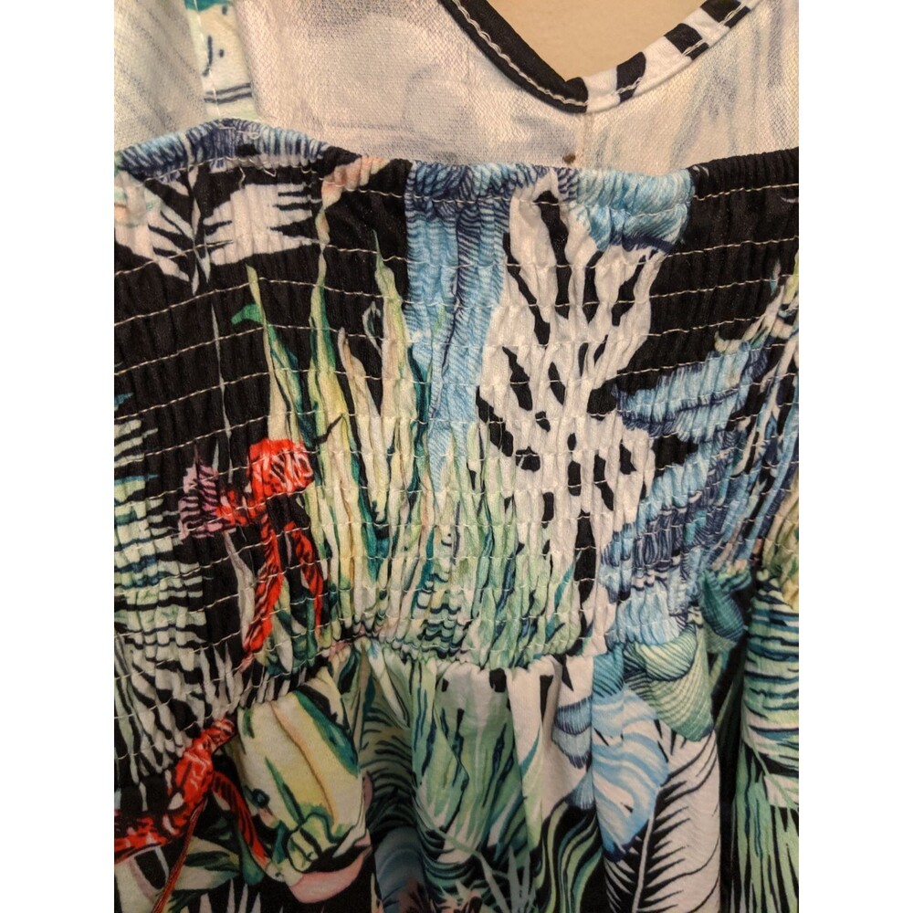 Tropical Faux Button Front Sun Dress - Picture 3 of 6